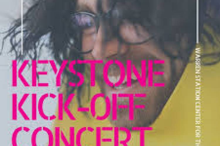 Concert flyer with lead singer, date and time of concert